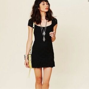 Free People Daisy Godet Lace Eyelet Slip Dress